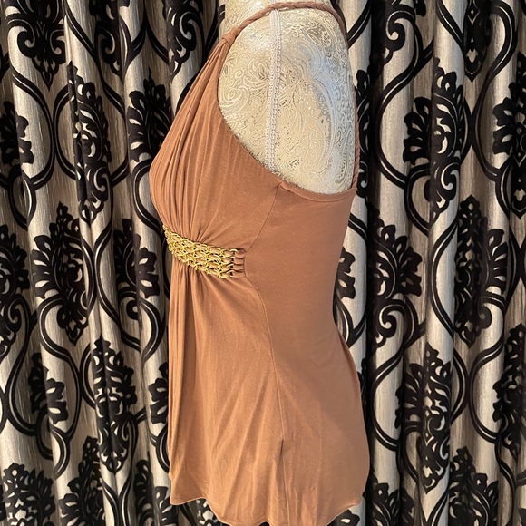 Sky Camel Halter Empire Waist Top with chain waist Embellished Detail SMALL - Picture 5 of 12